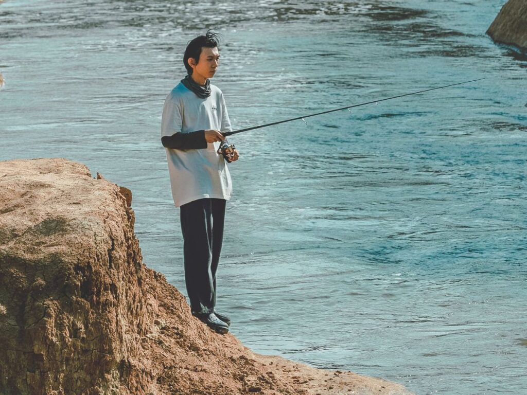 man fishing