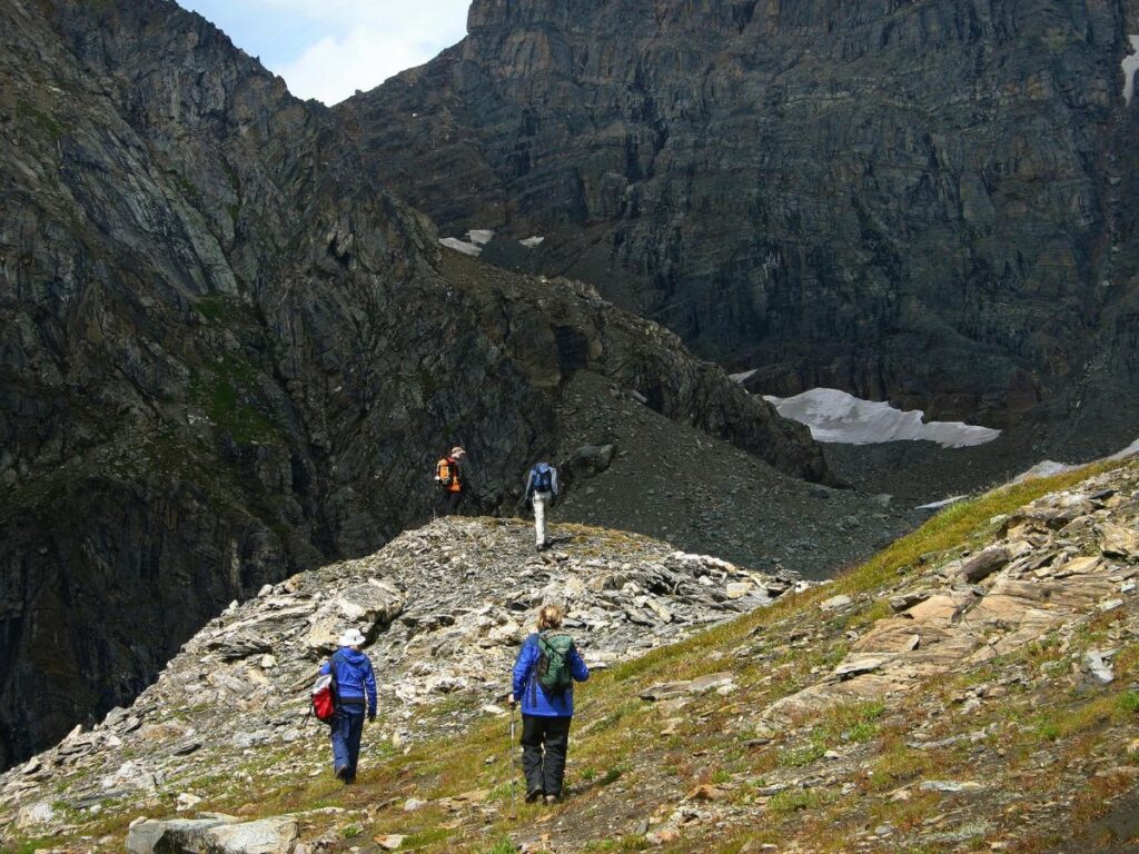 tourists trekking in the valley
